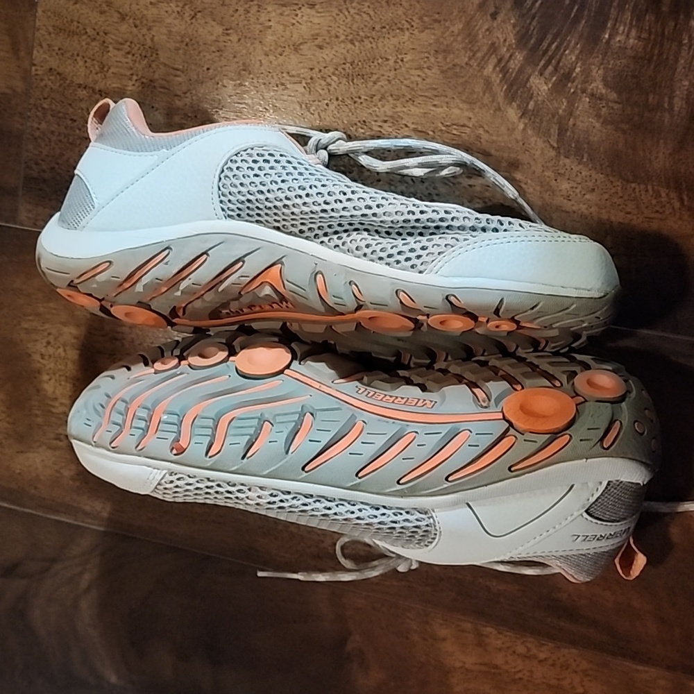 Merrell gray/orange hiking shoes women size 7.5 - Picture 2 of 4